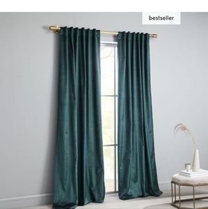 Cotton Luster Velvet Curtain, Green Gables, 48"x108